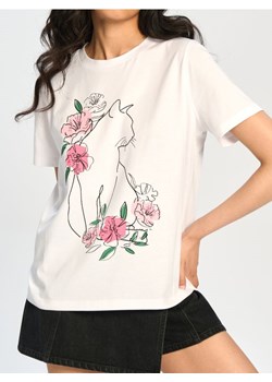 Sinsay - Koszulka z nadrukiem - biały ze sklepu Sinsay w kategorii Bluzki damskie - zdjęcie 173810978