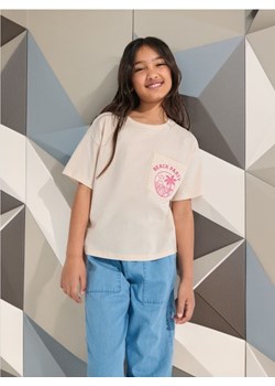 Sinsay - Koszulka z nadrukiem - kremowy ze sklepu Sinsay w kategorii Bluzki dziewczęce - zdjęcie 173811129