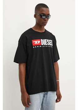 Diesel t-shirt bawełniany T-BOXT-DIV męski kolor czarny z aplikacją A14943.0GRAI ze sklepu ANSWEAR.com w kategorii T-shirty męskie - zdjęcie 173811395