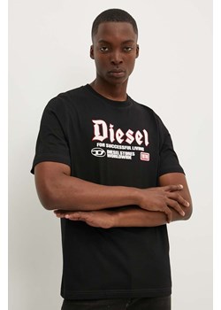Diesel t-shirt bawełniany T-ADJUST-K1 męski kolor czarny z aplikacją A14789.0GRAI ze sklepu ANSWEAR.com w kategorii T-shirty męskie - zdjęcie 173811939