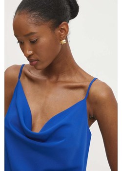 Answear Lab top damski kolor niebieski gładka ze sklepu ANSWEAR.com w kategorii Bluzki damskie - zdjęcie 173812048