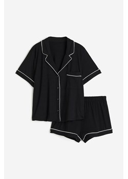 H & M - Piżama z koszulą i szortami - Czarny ze sklepu H&M w kategorii Piżamy damskie - zdjęcie 173812099