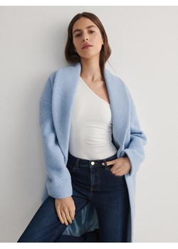 Reserved - Płaszcz oversize z wełną - jasnoniebieski ze sklepu Reserved w kategorii Płaszcze damskie - zdjęcie 173812455
