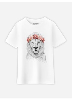 WOOOP Koszulka &quot;Festival Lion Spring&quot; w kolorze białym ze sklepu Limango Polska w kategorii T-shirty chłopięce - zdjęcie 173813398
