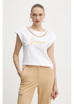Guess t-shirt bawełniany CRYSTAL damski kolor biały W4YI16 I3Z14 ze sklepu ANSWEAR.com w kategorii Bluzki damskie - zdjęcie 173815027