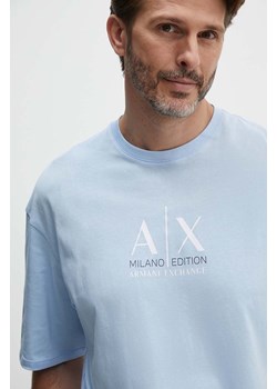 Armani Exchange t-shirt bawełniany męski kolor niebieski z nadrukiem ze sklepu ANSWEAR.com w kategorii T-shirty męskie - zdjęcie 173815256