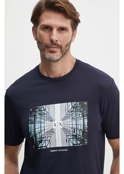 Armani Exchange t-shirt bawełniany męski kolor granatowy z nadrukiem ze sklepu ANSWEAR.com w kategorii T-shirty męskie - zdjęcie 173815265
