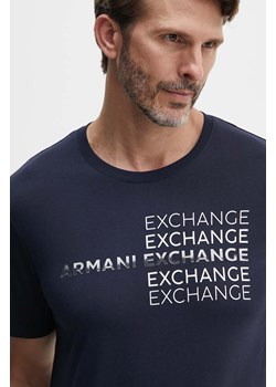 Armani Exchange t-shirt bawełniany męski kolor granatowy z nadrukiem 3DZTAC ZJ9TZ ze sklepu ANSWEAR.com w kategorii T-shirty męskie - zdjęcie 173815275