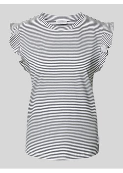 T-shirt z prążkowanym okrągłym dekoltem ze sklepu Peek&Cloppenburg  w kategorii Bluzki damskie - zdjęcie 173816047