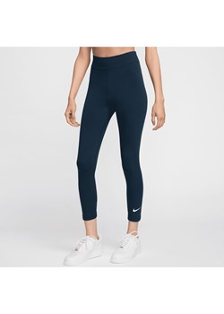 Damskie legginsy 7/8 z wysokim stanem Nike Sportswear Classic - Niebieski ze sklepu Nike poland w kategorii Spodnie damskie - zdjęcie 173816506