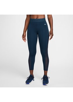 Damskie legginsy 7/8 ze średnim stanem i wstawkami z siateczki Nike Pro - Niebieski ze sklepu Nike poland w kategorii Spodnie damskie - zdjęcie 173816587