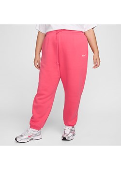 Damskie spodnie dresowe o kroju oversize z wysokim stanem Nike Sportswear Phoenix Fleece (duże rozmiary) - Różowy ze sklepu Nike poland w kategorii Spodnie damskie - zdjęcie 173816595
