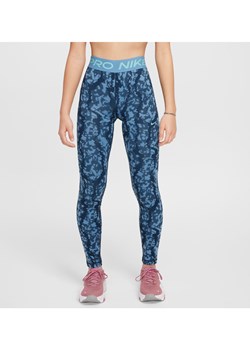Dziewczęce legginsy ze średnim stanem Dri-FIT Nike Pro - Niebieski ze sklepu Nike poland w kategorii Spodnie damskie - zdjęcie 173816625