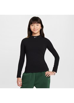 Dziewczęca koszulka z długim rękawem Nike Sportswear - Czerń ze sklepu Nike poland w kategorii Bluzki damskie - zdjęcie 173816876