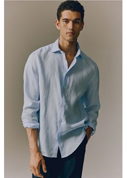 H & M - Lniana koszula Slim Fit - Niebieski ze sklepu H&M w kategorii Koszule męskie - zdjęcie 173816998