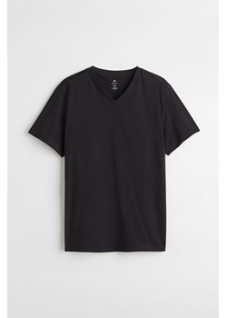 H & M - T-shirt z dekoltem w serek Regular Fit - Czarny ze sklepu H&M w kategorii T-shirty męskie - zdjęcie 173817037