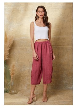 Joséfine Lniane spodnie &quot;Erus&quot; w kolorze różowym ze sklepu Limango Polska w kategorii Spodnie damskie - zdjęcie 173818886