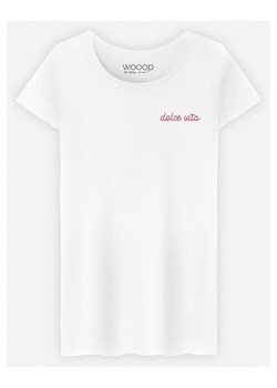 WOOOP Koszulka &quot;Dolce Vita&quot; w kolorze białym ze sklepu Limango Polska w kategorii Bluzki damskie - zdjęcie 173819858