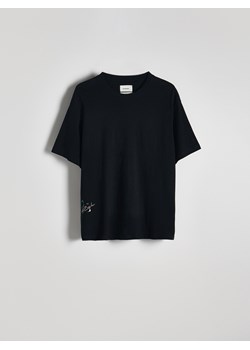 Reserved - T-shirt boxy z nadrukiem na plecach - czarny ze sklepu Reserved w kategorii T-shirty męskie - zdjęcie 173821475