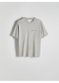 Reserved - T-shirt boxy z nadrukiem - szary ze sklepu Reserved w kategorii T-shirty męskie - zdjęcie 173821479