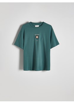 Reserved - T-shirt oversize z haftem - morski ze sklepu Reserved w kategorii T-shirty męskie - zdjęcie 173821506