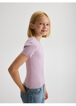 Reserved - T-shirt w prążek - lawendowy ze sklepu Reserved w kategorii Bluzki dziewczęce - zdjęcie 173821536