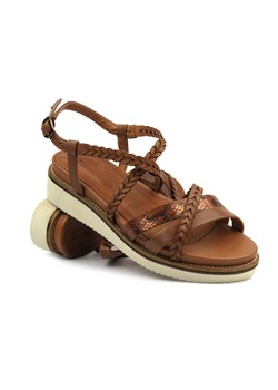 Skórzane sandały damskie - Tamaris 1-28207-42, brązowe ze sklepu ulubioneobuwie w kategorii Sandały damskie - zdjęcie 173822637