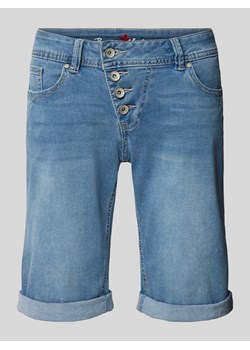 Szorty jeansowe o kroju regular fit z asymetryczną listwą guzikową ze sklepu Peek&Cloppenburg  w kategorii Szorty - zdjęcie 173822986