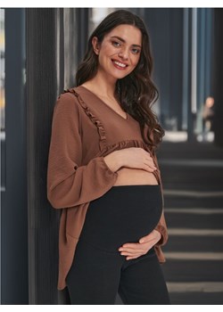 Sinsay - Legginsy bawełniane MAMA - czarny ze sklepu Sinsay w kategorii Spodnie ciążowe - zdjęcie 173825876