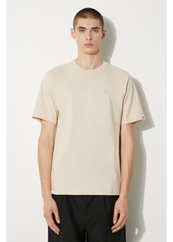 AAPE t-shirt bawełniany Tee męski kolor beżowy gładki AAPTEM1413XXM ze sklepu PRM w kategorii T-shirty męskie - zdjęcie 173827297
