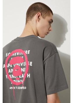 AAPE t-shirt bawełniany Basic Tee męski kolor szary z nadrukiem AAPTEM1453XXM ze sklepu PRM w kategorii T-shirty męskie - zdjęcie 173827307