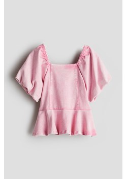 H & M - Bluzka o wyglądzie denimu - Różowy ze sklepu H&M w kategorii Bluzki damskie - zdjęcie 173827375