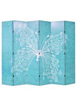 Niebieski parawan wewnętrzny z motylem - Lanard 3X 228 x 170 cm ze sklepu Edinos.pl w kategorii Meble - zdjęcie 173828926