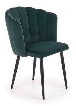 Zielone krzesło tapicerowane muszelka - Holix ze sklepu Edinos.pl w kategorii Krzesła - zdjęcie 173829538