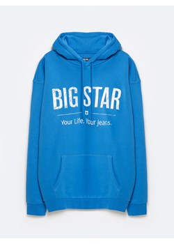 Bluza męska z kapturem z logo BIG STAR niebieska Ashlyno 401 ze sklepu Big Star w kategorii Bluzy męskie - zdjęcie 173831198