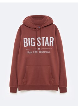 Bluza męska z kapturem z logo BIG STAR bordowa Ashlyno 604 ze sklepu Big Star w kategorii Bluzy męskie - zdjęcie 173831207