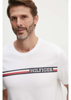 Tommy Hilfiger t-shirt bawełniany męski kolor biały z nadrukiem MW0MW36739 ze sklepu ANSWEAR.com w kategorii T-shirty męskie - zdjęcie 173832408