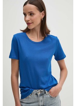 United Colors of Benetton t-shirt bawełniany damski kolor niebieski ze sklepu ANSWEAR.com w kategorii Bluzki damskie - zdjęcie 173832626