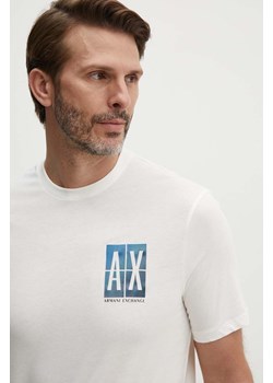 Armani Exchange t-shirt bawełniany męski kolor beżowy z aplikacją 3DZTJU ZJH4Z ze sklepu ANSWEAR.com w kategorii T-shirty męskie - zdjęcie 173832678