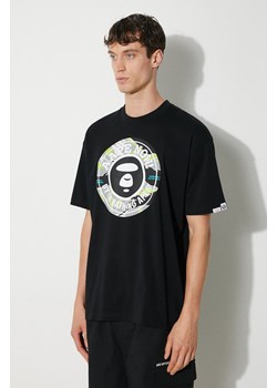 AAPE t-shirt bawełniany Basic Tee męski kolor czarny z nadrukiem AAPTEM1444XXM ze sklepu PRM w kategorii T-shirty męskie - zdjęcie 173833139