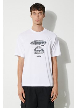 AAPE t-shirt bawełniany Basic Tee męski kolor biały z nadrukiem AAPTEM1450XXM ze sklepu PRM w kategorii T-shirty męskie - zdjęcie 173833147