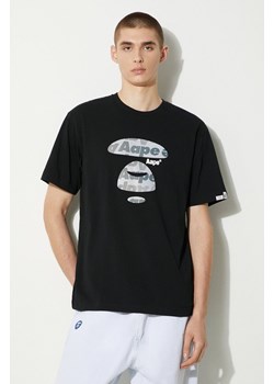 AAPE t-shirt bawełniany Basic Tee męski kolor czarny z nadrukiem AAPTEM1450XXM ze sklepu PRM w kategorii T-shirty męskie - zdjęcie 173833149