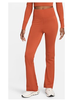 Damskie przylegające spodnie z wysokim stanem i rozszerzanymi nogawkami Nike Sportswear Chill Knit - Pomarańczowy ze sklepu Nike poland w kategorii Spodnie damskie - zdjęcie 173833178