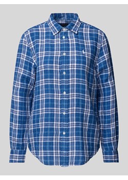 Bluzka koszulowa lniana z wyhaftowanym logo ze sklepu Peek&Cloppenburg  w kategorii Koszule damskie - zdjęcie 173833686