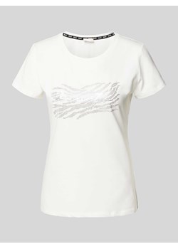 T-shirt z obszyciem z kamieni stras ze sklepu Peek&Cloppenburg  w kategorii Bluzki damskie - zdjęcie 173833728