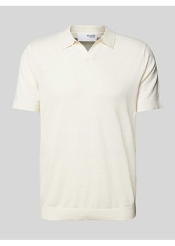 Koszulka polo lniana o kroju slim fit z wykładanym kołnierzem model ‘LAKE’ ze sklepu Peek&Cloppenburg  w kategorii T-shirty męskie - zdjęcie 173833779