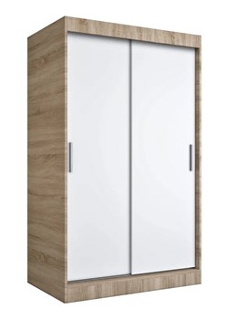 Szafa z przesuwanymi drzwiami dąb sonoma + biały 120 cm - Corina 3X ze sklepu Edinos.pl w kategorii Szafy - zdjęcie 173837976