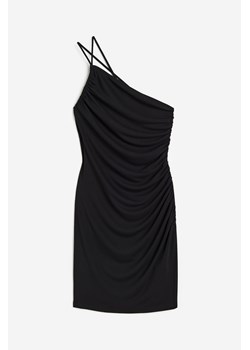 H & M - Marszczona sukienka na jedno ramię - Czarny ze sklepu H&M w kategorii Sukienki - zdjęcie 173839506
