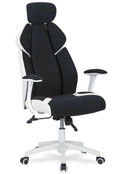 Czarny biurowy fotel obrotowy z regulowanym zagłówkiem - Zenter ze sklepu Edinos.pl w kategorii Krzesła biurowe - zdjęcie 173839535