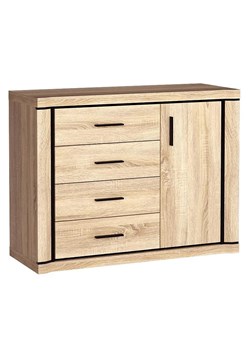 Komoda z szafką i szufladami dąb sonoma- Rectano 5X ze sklepu Edinos.pl w kategorii Komody - zdjęcie 173839587